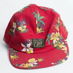 Tropical red Obey five panel hat