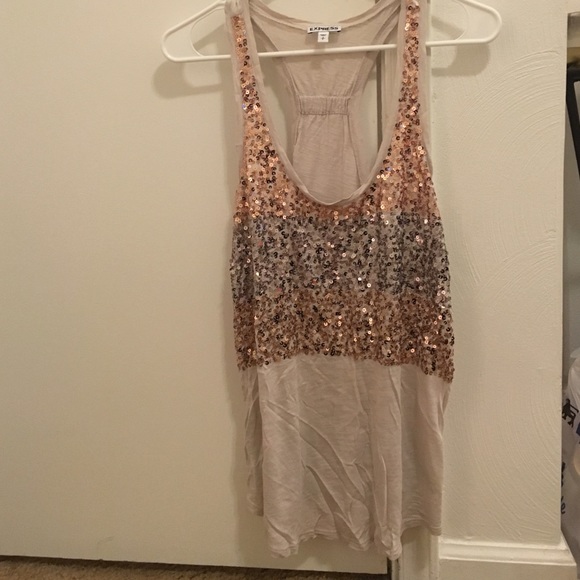 Sparkly Tank- Express (tan) - Picture 1 of 3