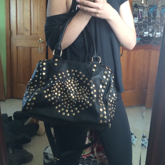 Gold studded black barrel bag - Picture 4 of 4