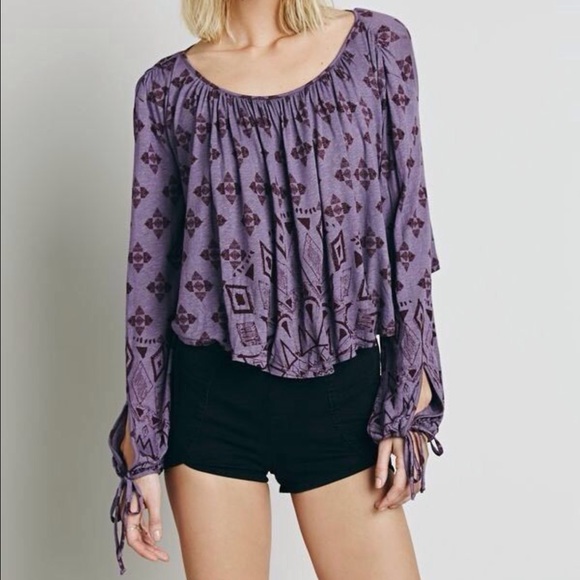 Free People Purple Flow-y Top