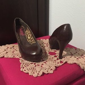 Brown high heels