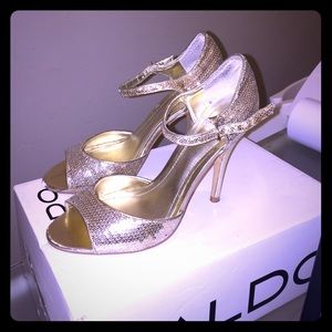 Aldo "Ingels"  Gold Sequin Sandal