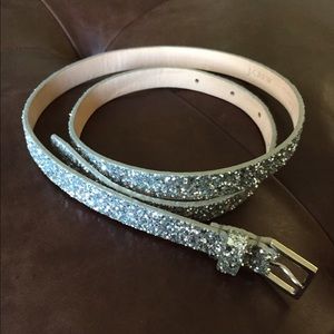 J. Crew silver glitter belt