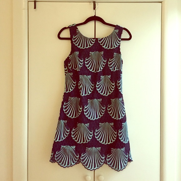 Lily Pulitzer Delia Shift in Navy SeaShell Eyelet