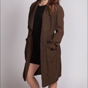 olive green / brown trench coat