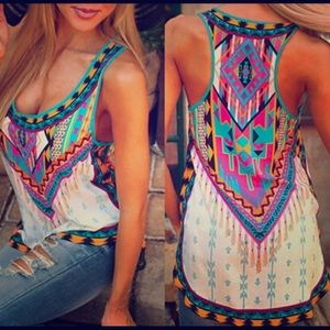 ☀️1 Day Sale☀️ NWT Aztec Design Sleeveless Top