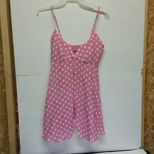 Pink with White Polka Dots Victoria Secret Chemise