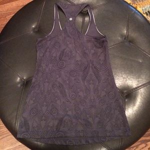 Grey, floral patterned tank. Cute hearts w/ wings!