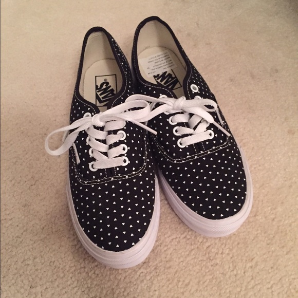 Black & White Heart Vans
