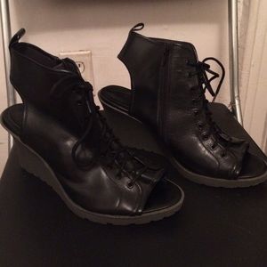 Dr Martens "Sabrina" Open Toe Wedge Boot