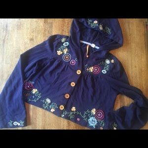 Anthropologie cropped hoodie jacket
