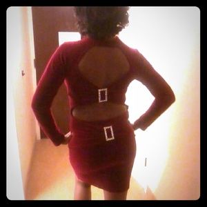 Red Backless Mini Dress