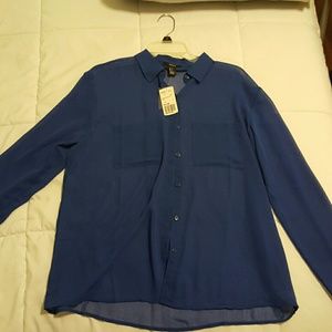 Royal blue button up shirt