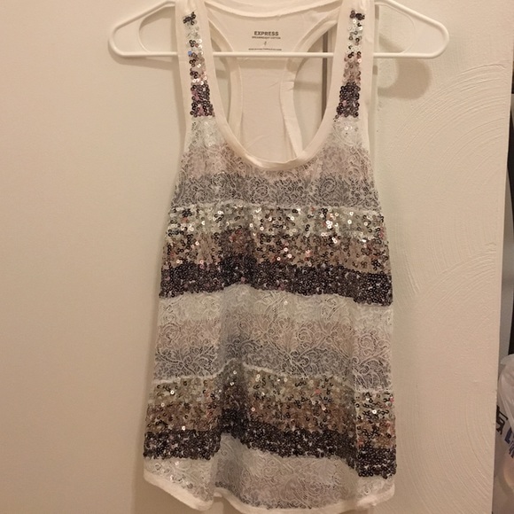 EXPRESS sequin and lace tank - Picture 1 of 2