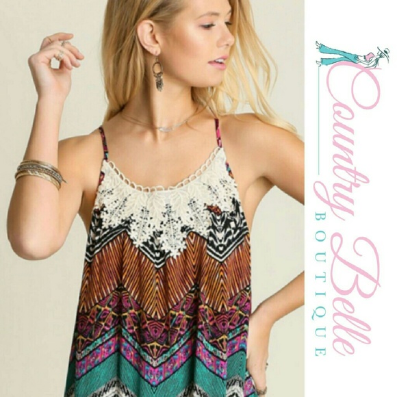 Breaking All the Rules Chevron Fringe dress- umgee - Picture 3 of 4
