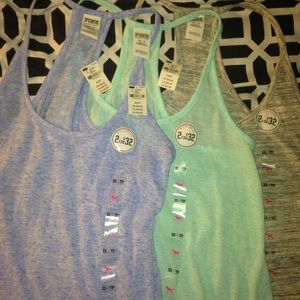 NWT VS PINK RACERBACK COTTON TANKS