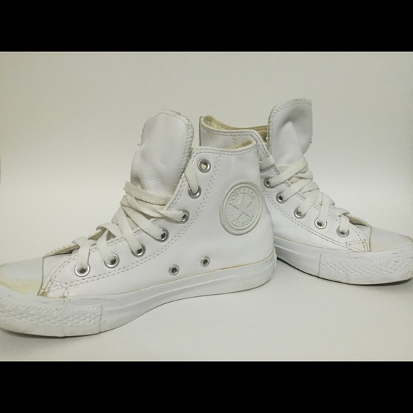 White Leather Converses (Size 6.5)