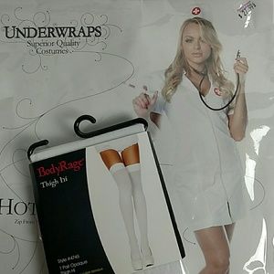 Nurse costume and thigh high white socks BUNDLE!