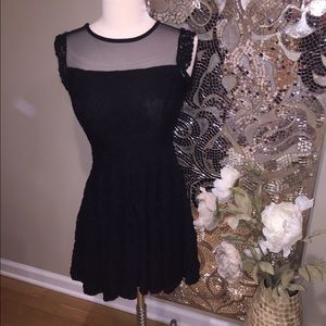 Cheryl Black Lace Skater Dress