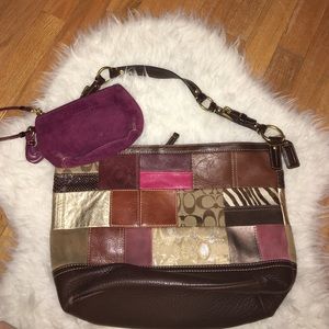 Coach patchwork design shoulder bag