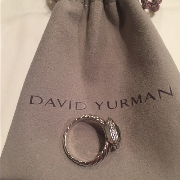 David Yurman diamond pave/lemon citrine oval ring - Picture 1 of 2