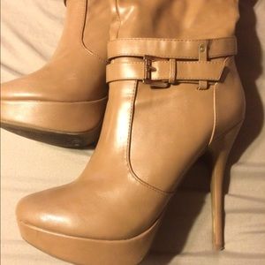 Tan knee high boots
