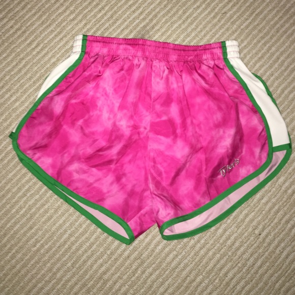 Pink and green Tyler's athletic shorts NOT NIKE