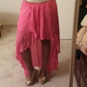 Pink High Low Skirt