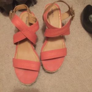 Merona rust colored/burnt orange  adorable wedges