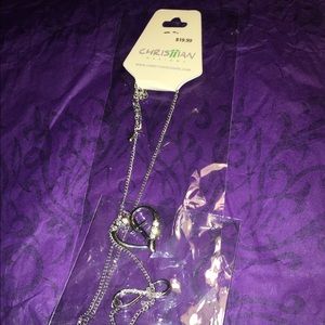 Cross inside Heart and Infinity Pendant