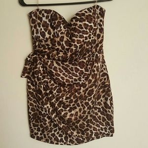 Cheetah Print Mini Strapless Dress