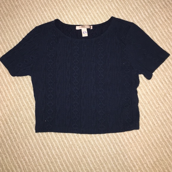 navy crop top