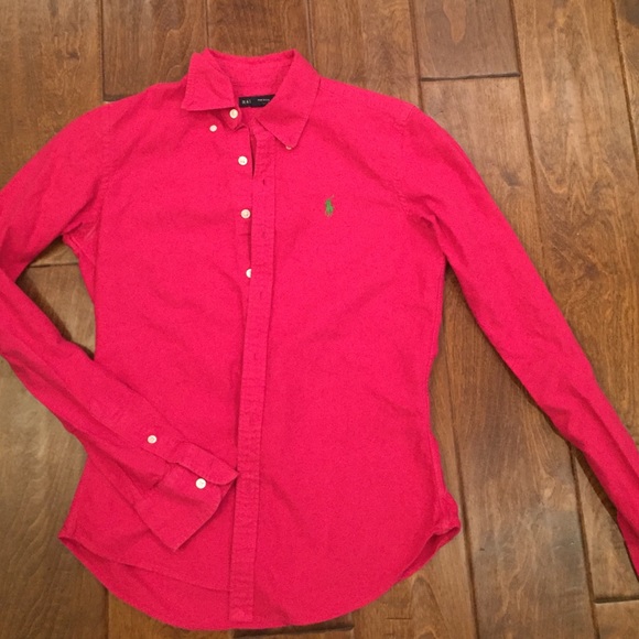 Ralph Lauren Pink and green polo! Slim fit size 2