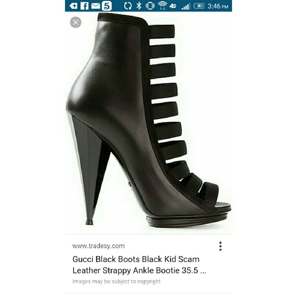 SOLD‼️Gucci Kid Scam Black Leather Bootie, Size 7 - Picture 1 of 4