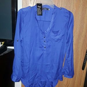 Military style silk blouse