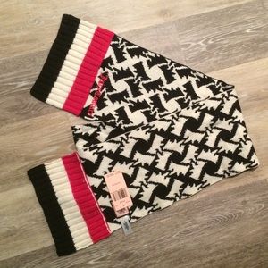 Juicy Couture black and white dog print scarf