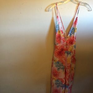 A colorful floral jumpsuit