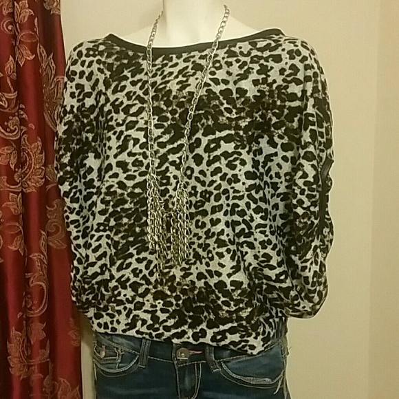 Faux leather trip Blouse