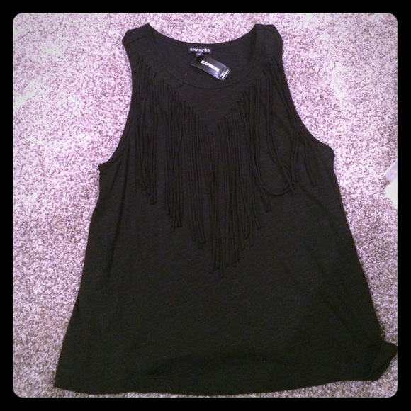Express Black fringe tank top