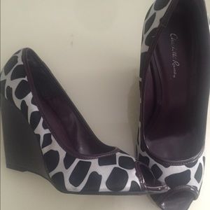 Animal print wedge heel