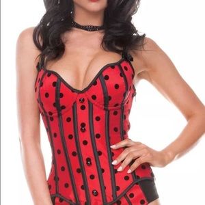 Red corset bustier waist trainer