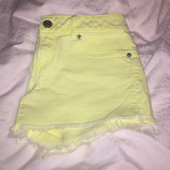 Neon cut-off shorts