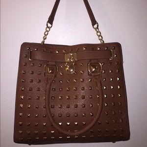Brown studded purse