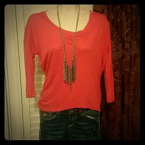 Orange 3/4 quarter tee super cute and comfy