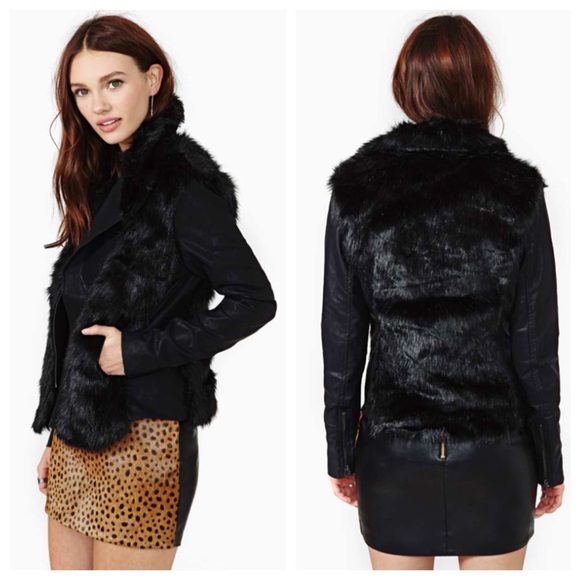 Faux Fur/Leather Jacket - Picture 2 of 4