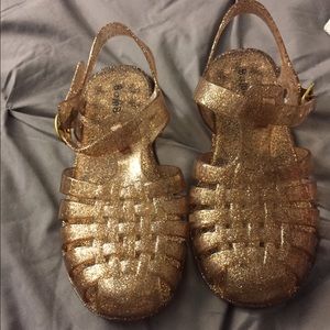 Girls Gold jelly sandals