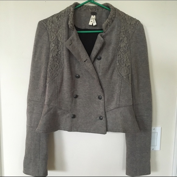 Free People Flared Hem Military Jacket