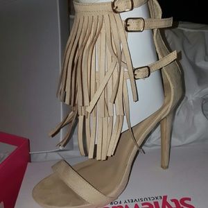 Fringe heels.  Justfab