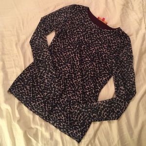 Printed sheer sleeve top