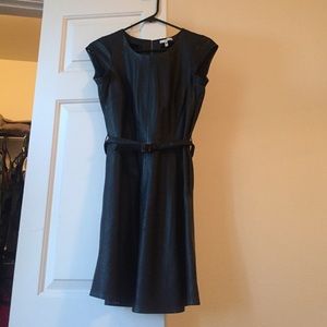 Black leather dress